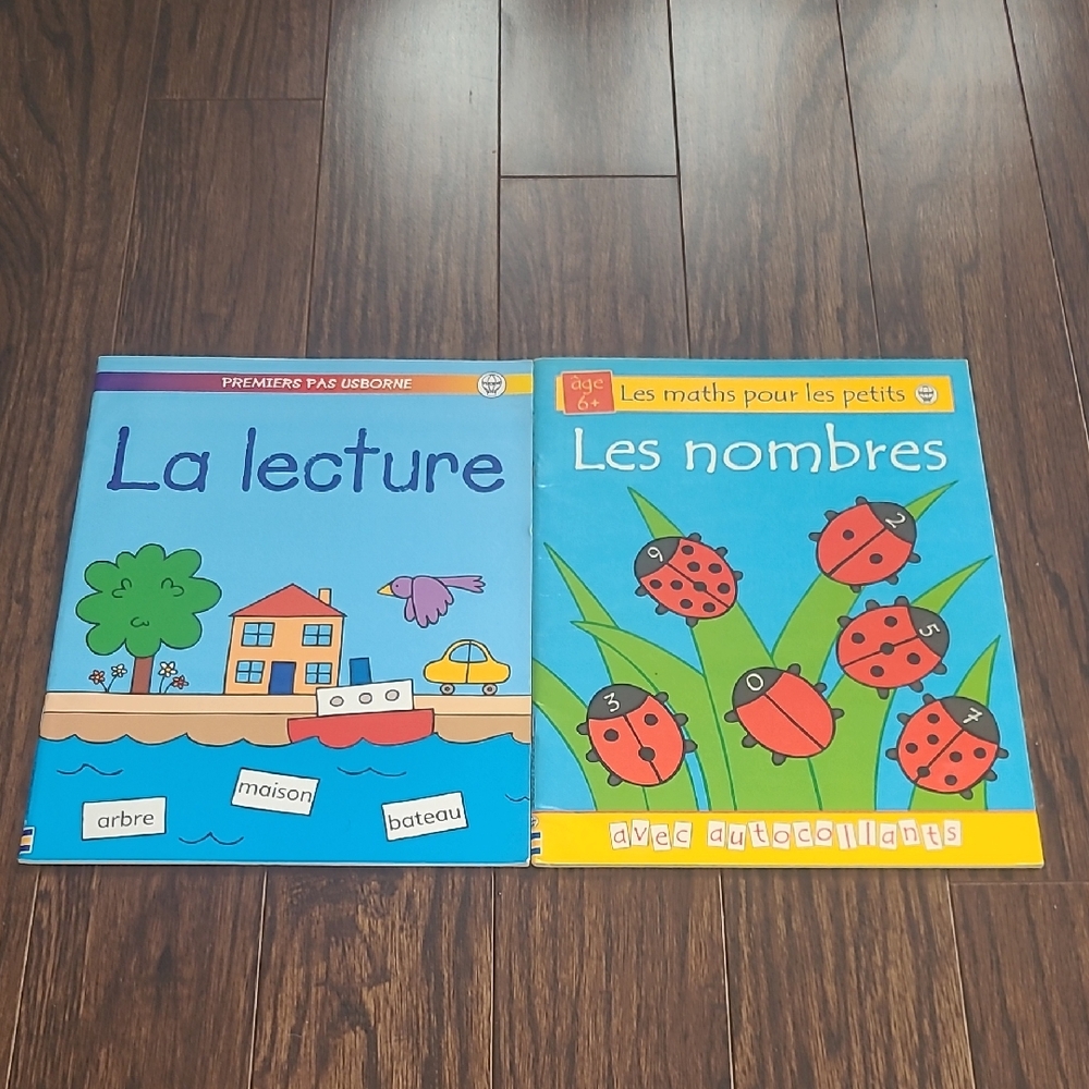 USBORNE Children's FRENCH Educational Books La Lecture & Les Nombres Stickers